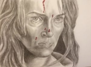 Uma, 2016, charcoal on paper